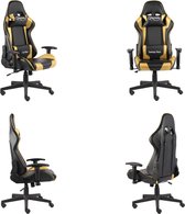 vidaXL Gamestoel draaibaar PVC goudkleurig - Gamingstoel - Gamingstoelen - Racingstoel - Racingstoelen