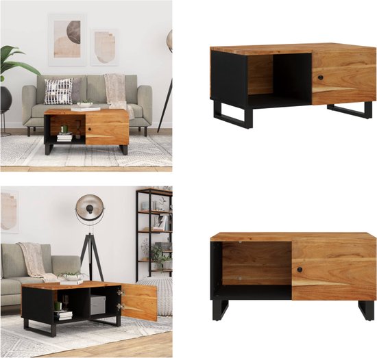 vidaXL Salontafel 100x100x40 cm bewerkt hout zwart, bijzettafel
