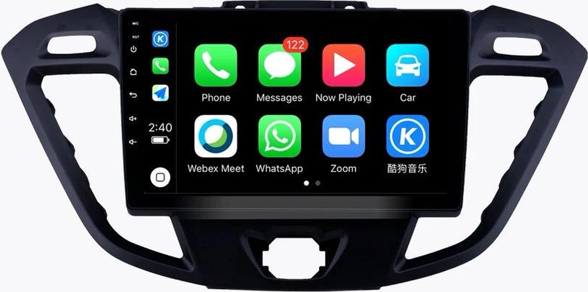 Navigatiesysteem auto met scherm - autoradio geschikt voor CarPlay en Android auto - bluetooth radio - geschikt voor Ford Transit Custom 2012-2018