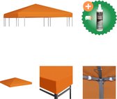 vidaXL Toit de tonnelle 310 g/m² 3x3 m Orange Tente de fête avec nettoyant