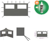vidaXL Prieelzijwand met ramen 4x2 m antracietkleurig Partytent Inclusief Reiniger