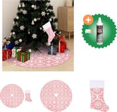 vidaXL Kerstboomrok luxe met sok 150 cm stof roze Kerstboomrok Inclusief Reiniger