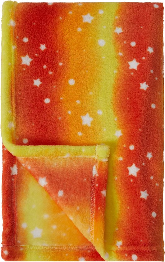 LUMALAND knusse deken voor kinderen - 100 x 150 cm - Oranje Ster