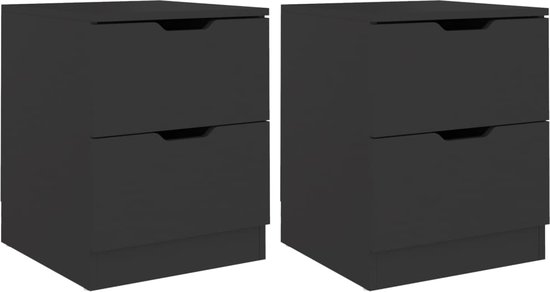 vidaXL Wand nachtkastje - Aan de muur - Zwart spaanplaat - 50x30x47 cm vidaXL Wand nachtkastje - Aan de muur - Zwart spaanplaat - 50x30x47 cm