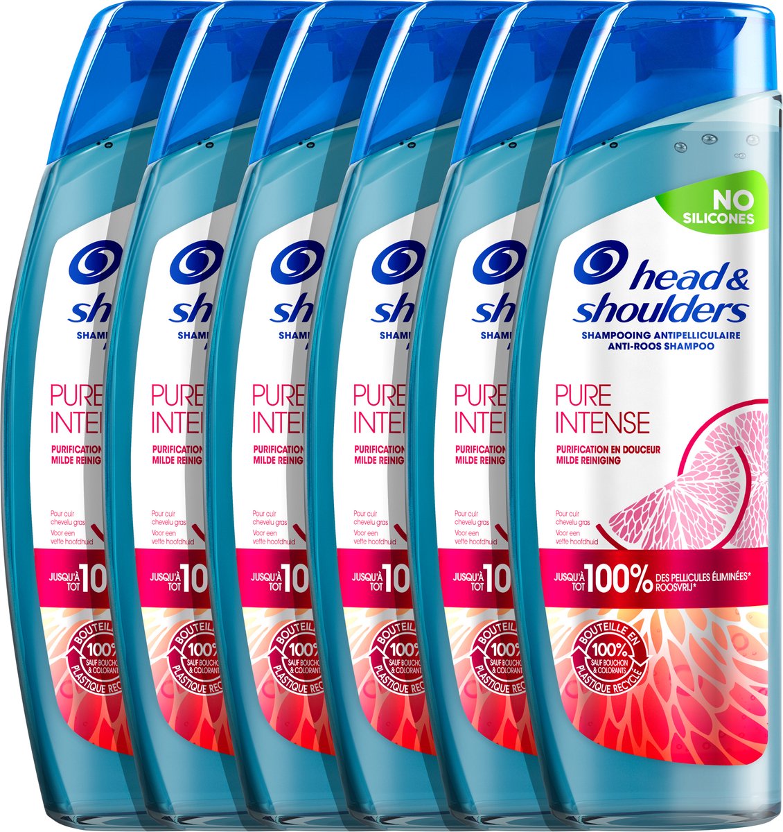 Head & Shoulders Pure Intense - Milde Reiniging - Anti-roos Shampoo - Voordeelverpakking 6 x 250ml