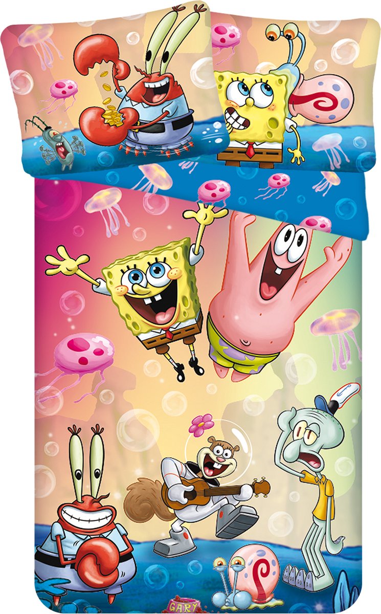 Sponge Bob Dekbedovertrek Bikinibroek - Eenpersoons - 140 x 200 cm - Polyester