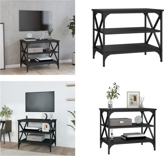 vidaXL Tv-meubel 60x40x50 cm bewerkt hout zwart - Tv-kast - Tv-kasten - Tv-meubel - Hifi-meubel
