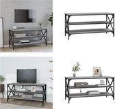 vidaXL Tv-meubel 100x40x50 cm bewerkt hout grijs sonoma eikenkleurig - Tv-kast - Tv-kasten - Tv-meubel - Hifi-meubel