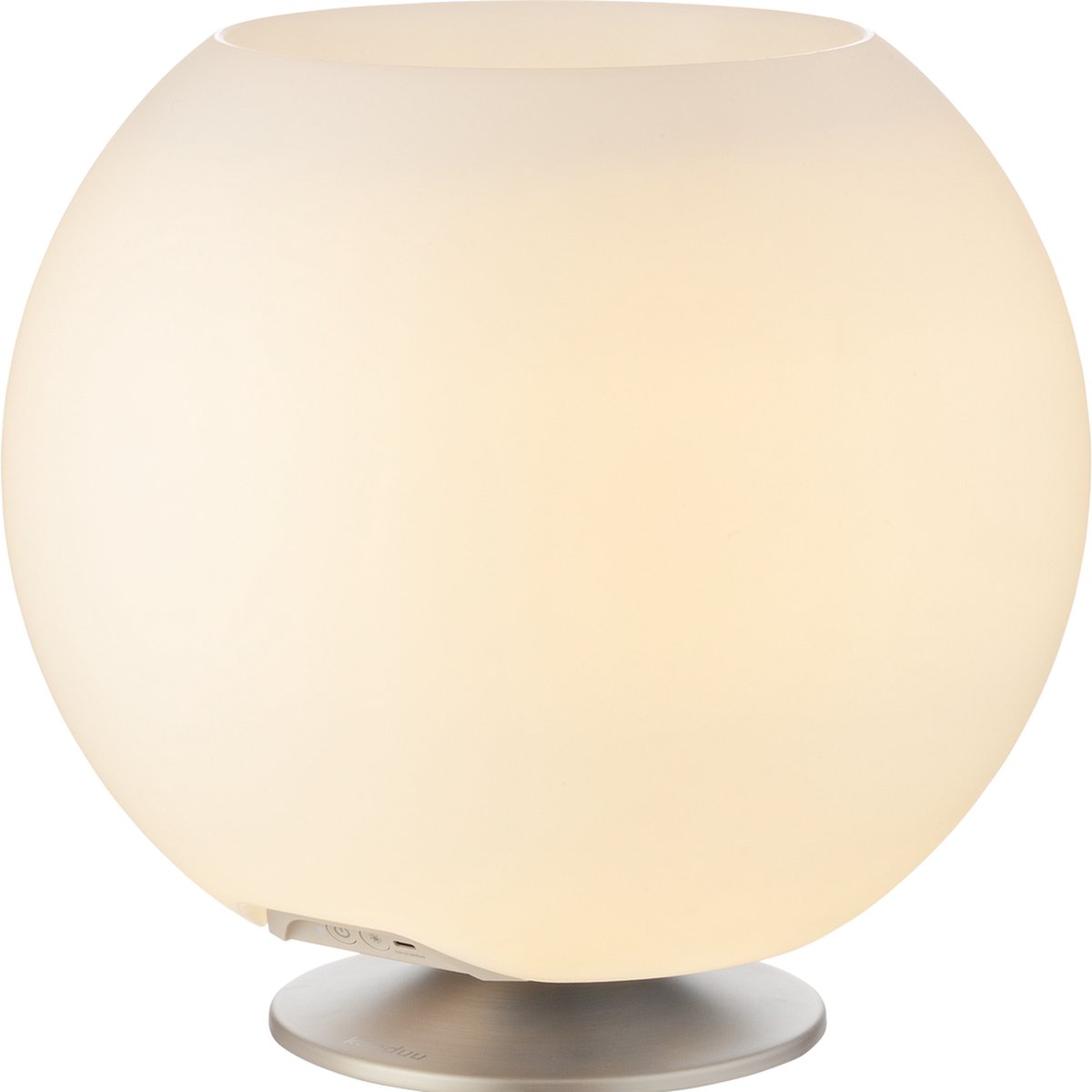 Kooduu Sphere Wijnkoeler - Bluetooth Speaker - Led Lamp - Zilverkleurig - Ø 38 cm - Dimbaar - Oplaadbaar - Tafellamp