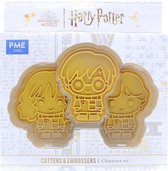 PME Harry Potter Cookie Cutter & Embosser, Harry, Ron & Hermione - Koekjes Uitsteek- en relïef vorm voor fondant, marsepein en koekjes