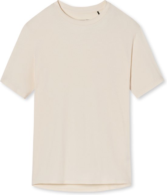 SCHIESSER Mix+Relax T-shirt - dames shirt korte mouwen cremekleurig - Maat: 48