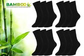 Bamboo Elements - Bamboe Sokken Dames 35-38 - 12 Paar - Zwart - Lange Sokken - Kousen Dames Sokken - Anti Zweet - Duurzaam