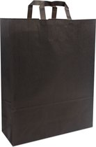 Papieren tasjes met platte handgreep, budget tassen zwart, 32x17x44cm (250 stuks)