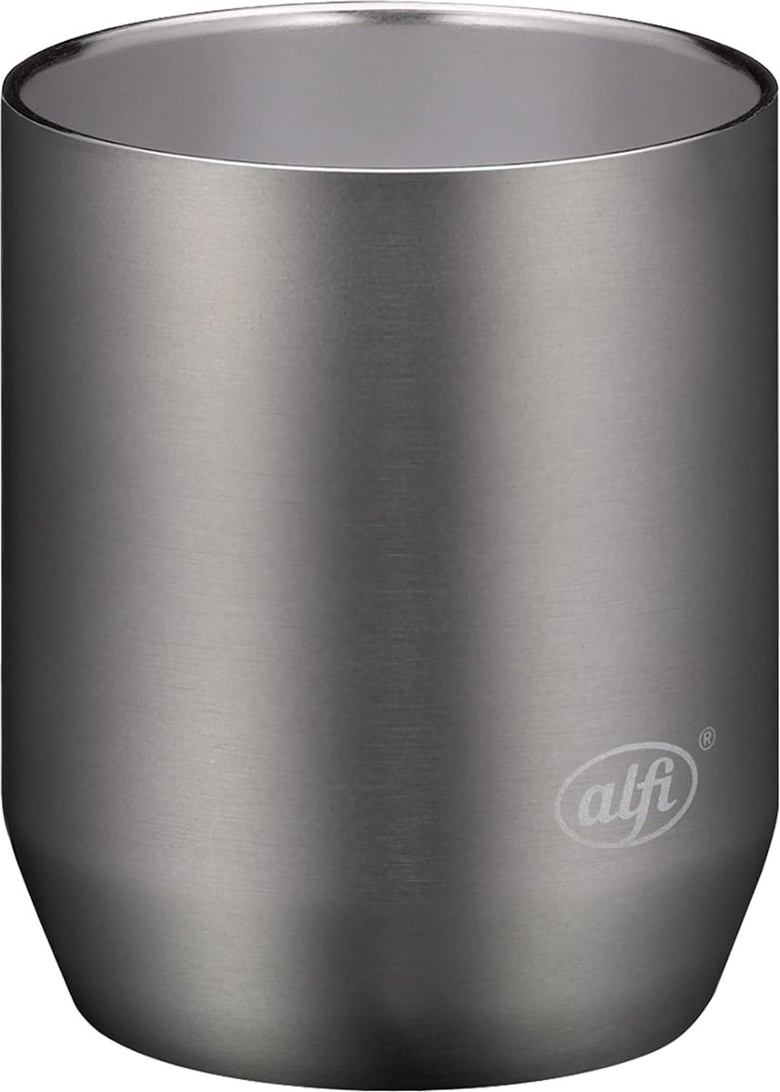 Drinkbeker 280 ml, koelgrijs, roestvrijstalen beker voor koffie, thee of sap op kantoor, picknick of camping, onbreekbaar, wordt buiten niet heet, blijft langer warm dan een keramische mok