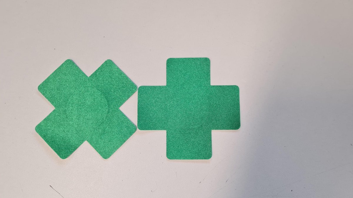 Goedkoopste Finnacle - Grasgroen Kruis Tepelstickers - Plakkers - Covers Sexy GreenCross