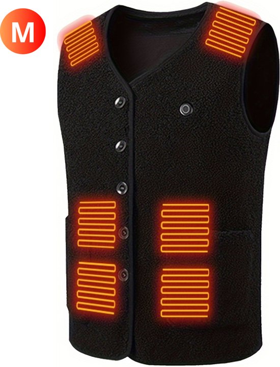 Classic Men Sleeveless Heated Vest with Carbon Fiber and 3 Temperature Levels Al