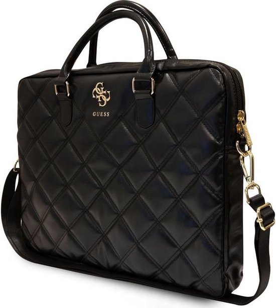 Foto: Guess quilted 4g metal logo laptop tas 15 16 inch zwart