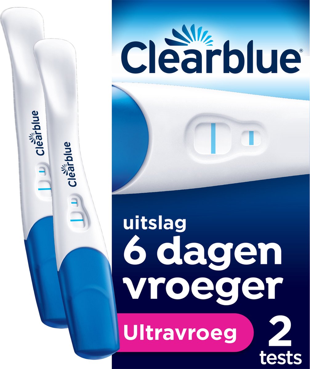 Clearblue Zwangerschapstest Ultravroeg (10mIU) - Uitslag 6 Dagen Eerder - 2 Testen - Clearblue