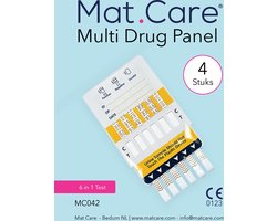 Mat Care Multi Drug Test - multidrugs test - AMP/BZO/COC/MET/OPI/THC - 4 testen
