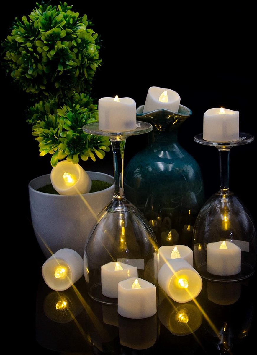 LED Waxinelichtjes Zwart Set 2st. – Y&M Home Creations