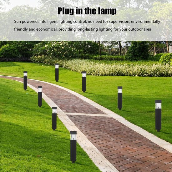 Solpex Tuinverlichting op zonne-energie, 10 stuks, mini-solarlampen, waterdicht, op zonne-energie, landschapsverlichting voor terras, binnenplaats, oprit (warmwit