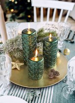 Marsel Candles-Rustieke Kaars-Stompkaarsen-Decoratieve Huis Kaarsen-Groen-Set-3 Stuk