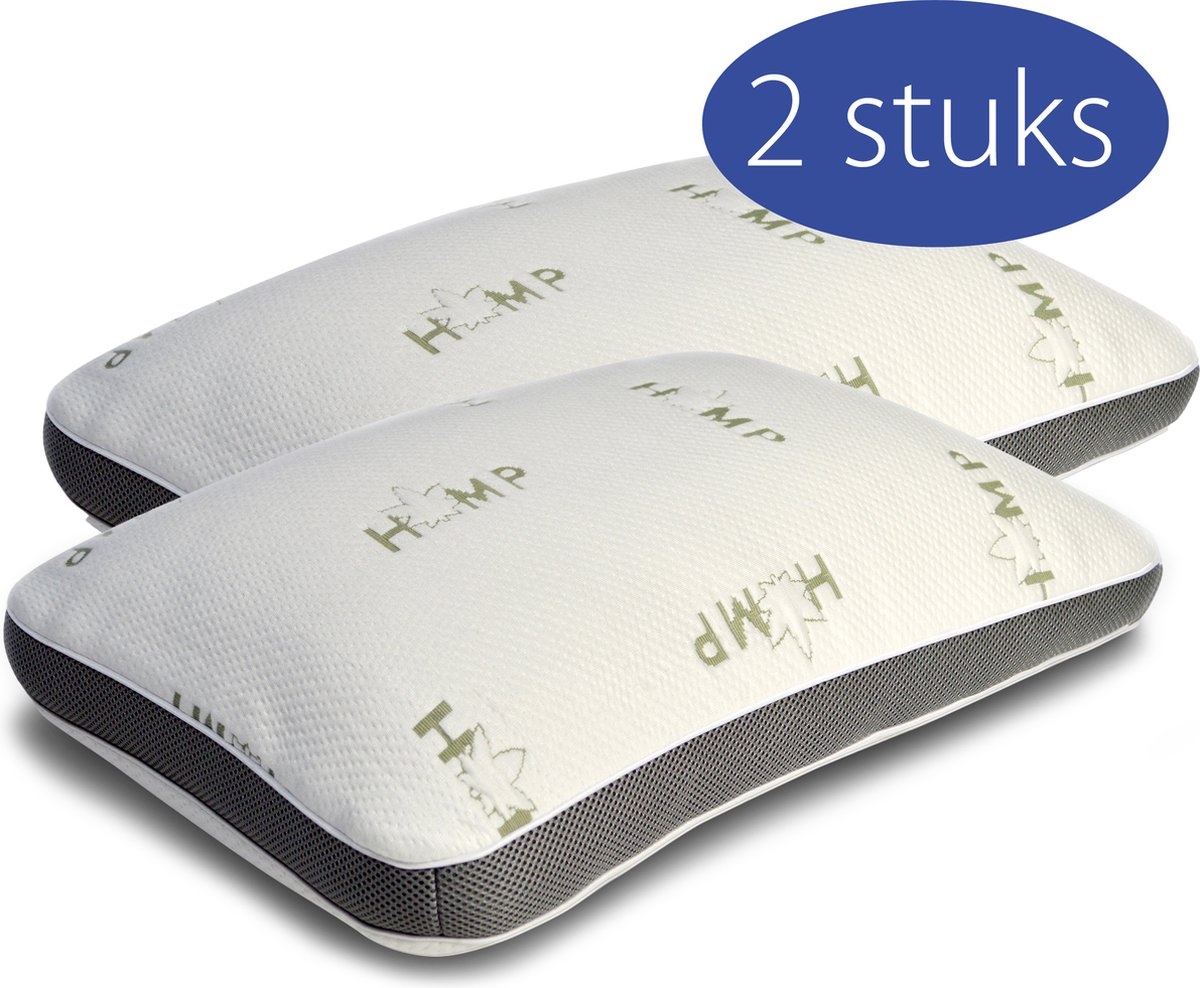 2x Hemp kussen - Hemp hoofdkussen (set van 2) - Zacht, Koel & Drukverlaggend