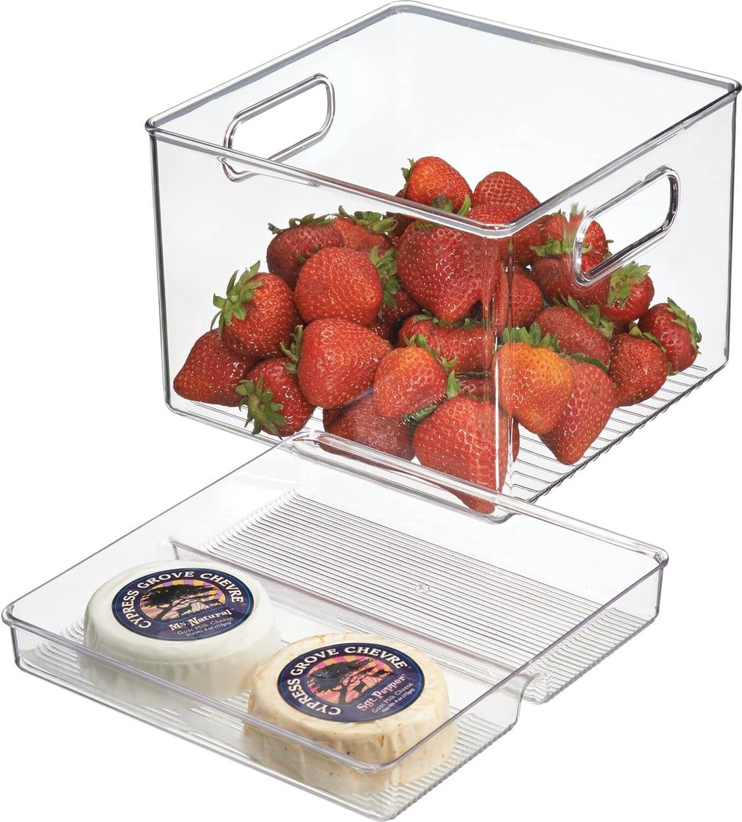 Opbergdoos Perfect als koelkastdoos voedselopslagcontainer of diepvriescontainer Gemaakt van duurzaam doorzichtig plastic 20 3 cm x 20 3 cm x 15 3 cm BPA-vrij