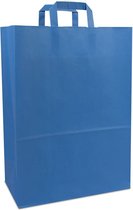 Papieren tasjes met platte handgreep, budget tassen blauw, 32x17x44cm (250 stuks)
