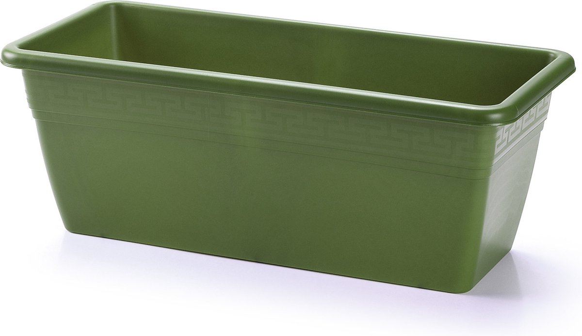 Plantenbak groen rechthoekig 40 x 18 x 15 cm - Bloembakken/plantenbakken voor binnen/buiten