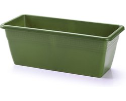 Plantenbak groen rechthoekig - 40 x 18 x 15 cm - Bloembakken/plantenbakken - voor binnen/buiten