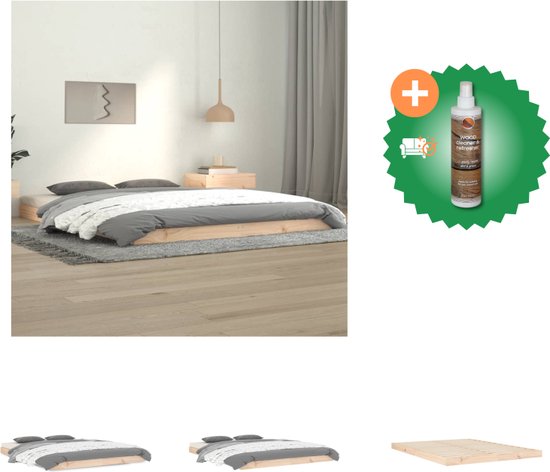 vidaXL Bedframe massief grenenhout 140x190 cm - Bed - Inclusief Houtreiniger en verfrisser