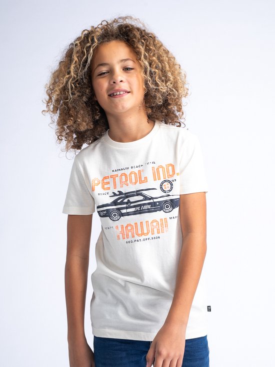 Petrol Industries - Jongens Artwork T-shirt Offshore - Wit - Maat 176