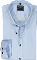 OLYMP No. 6 Six super slim fit overhemd - structuur - lichtblauw - Strijkvriendelijk - Boordmaat: 42