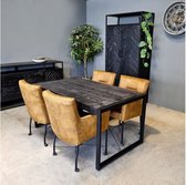 Eettafel Britt mangohout 160 x 90 cm - Zwart