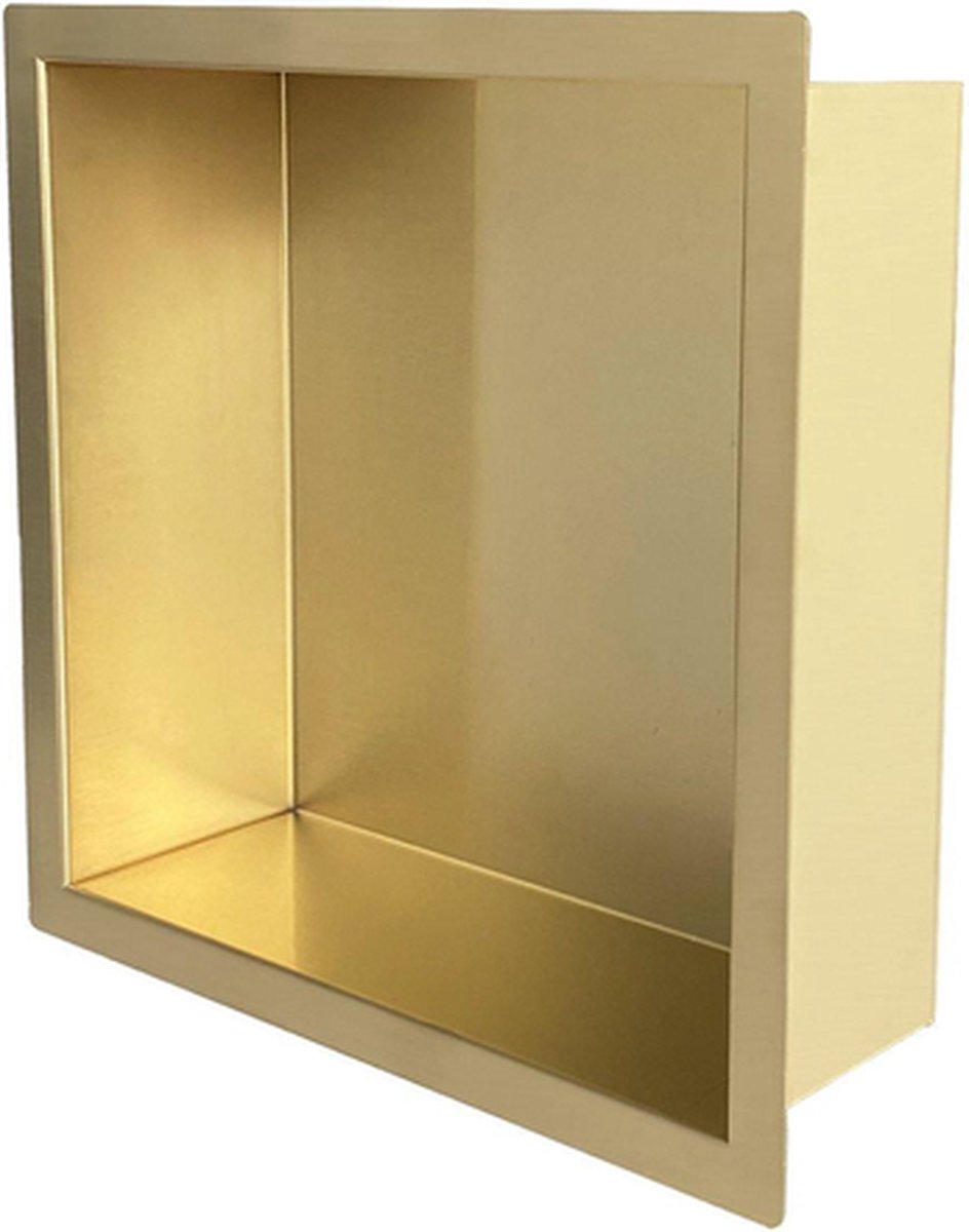 Saniclass Hide luxe inbouwnis - 30x30x10cm - met flens - goud geborsteld