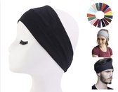 Cabantis Premium Sport Haarband - Hoofddeksel - Yoga - Haarband Heren - Haarband Dames - Stretch - Zwart