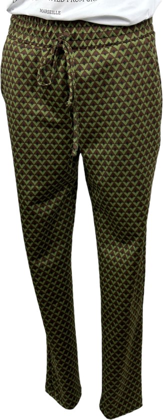 Foto: Eventi motivi casual broek geometrisch groen taillekoord maat s in 5 maten beschikbaar 