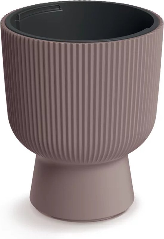 Prosperplast Collezione Heos Fioriera Vaso 2in1 incl. Vaso per Piante Resistente alle Intemperie Interno ed Esterno Forma Rotonda in Plastica (Bianco, 298 mm