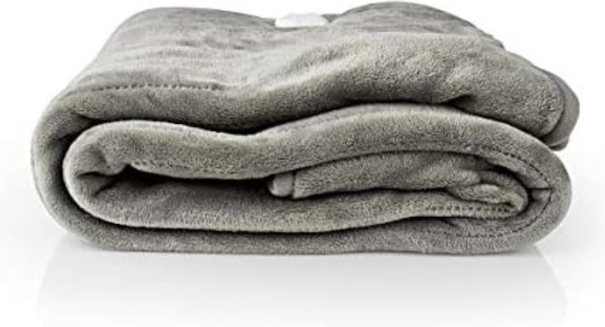 Elektrische bovendeken 1 persoons - Electrische bovendeken 1 persoons - Elektrische knuffeldeken - Elektrische fleece deken - 180 x 130 cm - Grijs