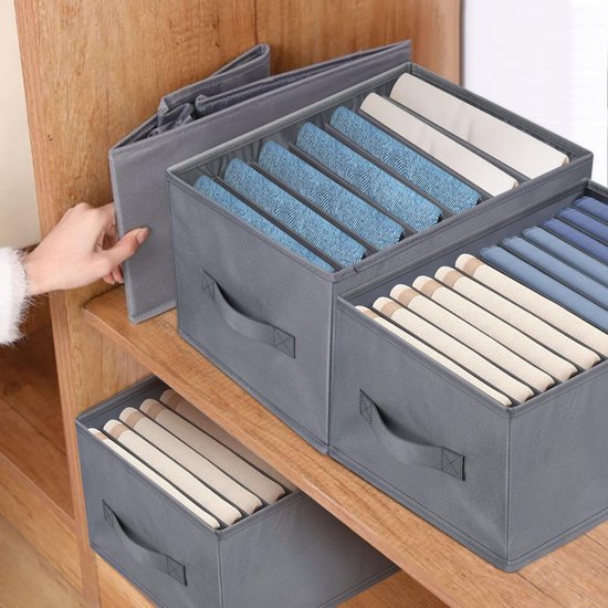 Kast organizer - hangend - 6 vakken - 30 x 30 x 120 cm - grijs