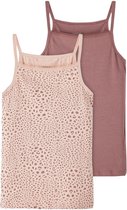 NAME IT KIDS NKFSTRAP TOP 2P ROSE TAUPE LEO Filles Sous-vêtement Fille - Taille 116