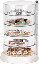 Haaraccessoires, organizer, doorzichtige 5-laagse acrylorganizer voor meisjes, om haar te binden, indeling opslag van laagjesbox voor haaraccessoires en armbanden, ringen