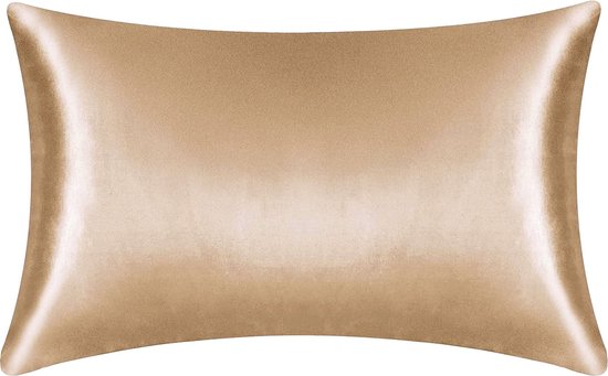 Afabs® Satijnen kussensloop Licht Kaki 60 x 70 cm hoofdkussen formaat - Satin pillow case / Zijdezachte kussensloop van satijn (1 stuks) - Afabs