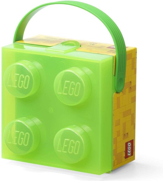 LEGO Lunch Box Brick 4 avec Poignee Transparent Nylon Vert bol