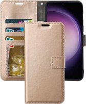 Portemonnee Book Case Hoesje Geschikt voor: Samsung Galaxy S23 - Goud