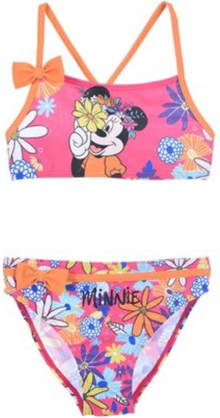 Disney Minnie Mouse Bikini - Flowers - Roze - Maat 110/116 - Tot 6 jaar