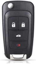 Opel sleutel 4 knoppen klapsleutel HU100 + Batterij CR2032 -sleutel-sleutelbehuizing- geschikt voor Opel Astra / Corsa / Zafira / Insignia / Adam / Cascada