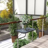 Klaptafel voor balkon, 4-voudig verstelbaar, tot 25 kg belastbaar, voor tuin, aluminium, 60 x 40 cm, zwart