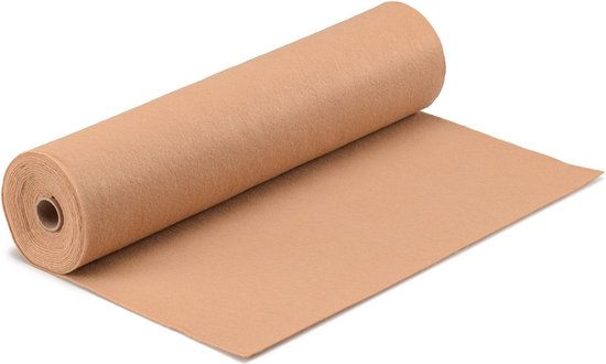 Rouleau de feutrine brun clair, 45 cm de large, 5 mètres de long, 1 mm d'épaisseur